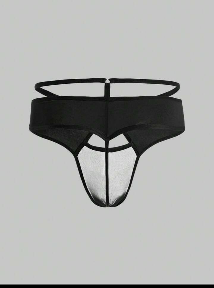 Men's mesh Patchwork hollow Out Thong